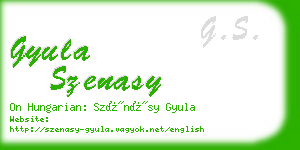 gyula szenasy business card